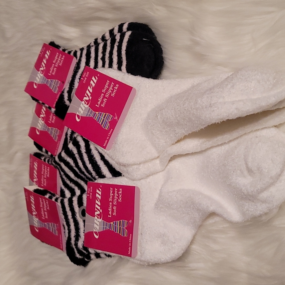 New Ladies 6 pair of Carnival Soft Slipper Socks